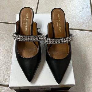 Kurt Geiger kitten heel slides 38.5 (8) black